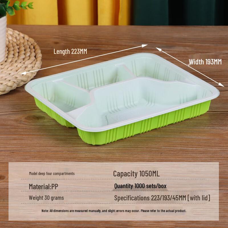 Horned Pansy Divided Disposable Plastic Lunch Boxes