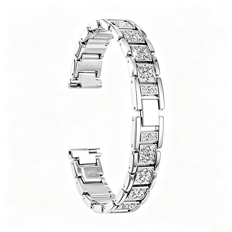 Women Stainless Steel Inlaid Diamond Watch Strap Replacement Bracelet for Armani White Moonlight AR11767/11686 /1925 Starry Sky