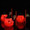 Handheld Pumpkin Pole Light Glowing Halloween Lantern, Jack O Lantern with Witch Hat Broom, Candy Collecting Up Decor, Trick or Treat Prop for