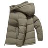 2025 Men's Short Mid-Youth Down Jacket with Detachable Hood, Thickened for Warmth, Cold Protection Outerwear for Dads.