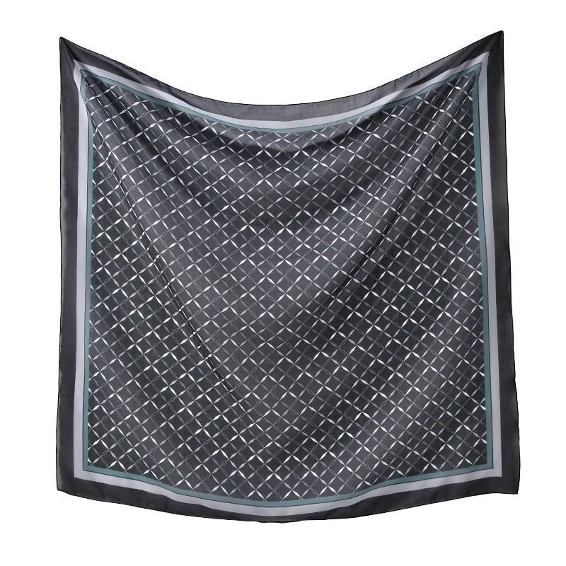 110*110cm Neuer Baumwoll-Leinen-Quadratischer Schal Damen Kopftuch Blumenmuster Halstuch Schals Kopftuch Bandanas Haargummi Stirnbänder