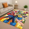 3D Retro Game Rockman Mega Man Living Room Non-Slip Area Rug Soft Carpet for Bedroom Playroom Sofa,Easy Clean Home Decor Doormat