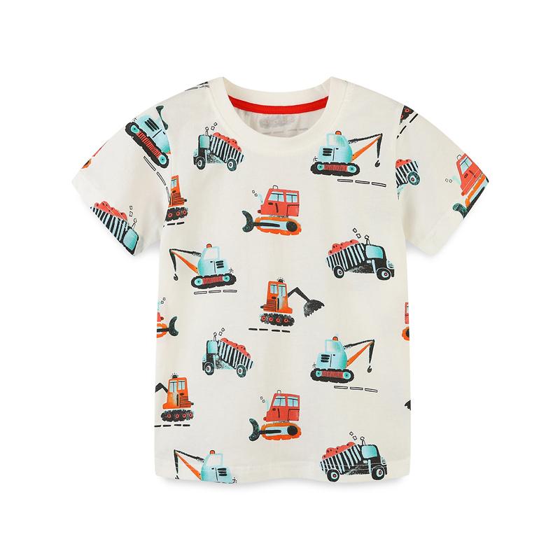 Jumping Meters Children's Tees With Cartoon Cars Print Summer Boys Girls T Shirts Hot Selling Toddler Kids Tops Costume Shirts