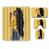 African American Women'S Bathroom Non-Slip Floor Mat, Shower Curtain Combination Carpet, European And American Style Explosion Woman