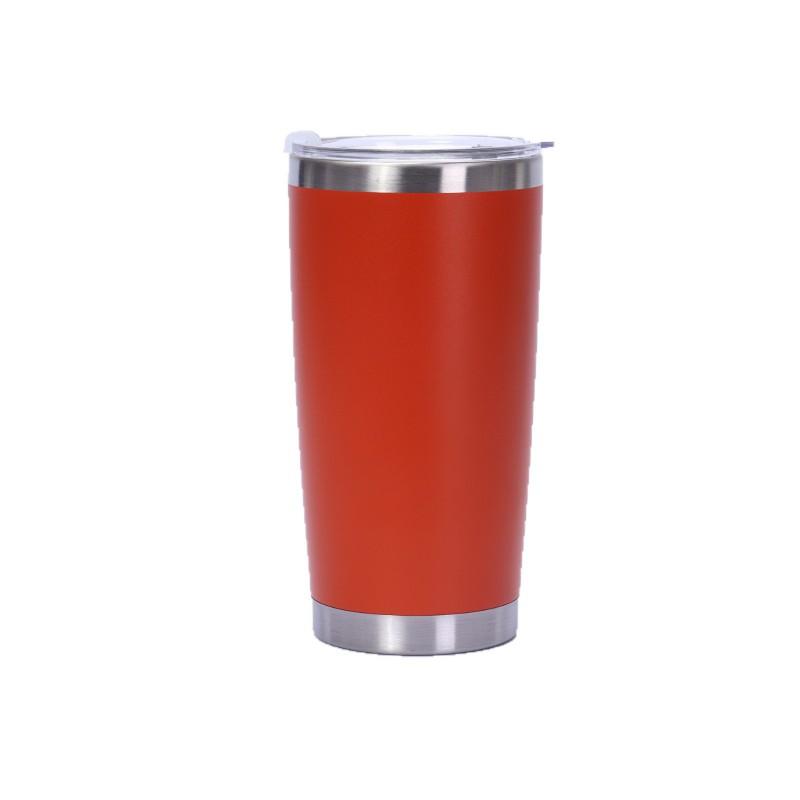 20oz Vacuum Insulated Stainless Steel Travel Mug Car Outdoor Use Leakproof Portable Thermos Cup With Plastic Lid