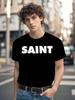 2024Ss SAINT MICHAEL & Wo Bold SAINT Schriftzug Grafik-T-Shirt - Schwarz mit Weißem Text