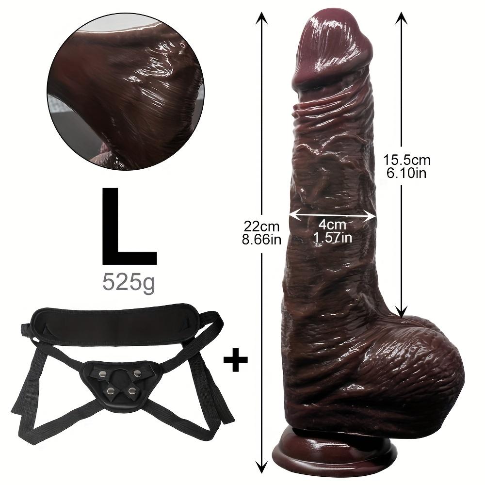 Wearable Light Beige Dildo|Realistic Flesh Texture,Multi-Sized Sliding Design|Silicone with Strong Suction Cup|Adult Sex Toy for Women,Men & Couples