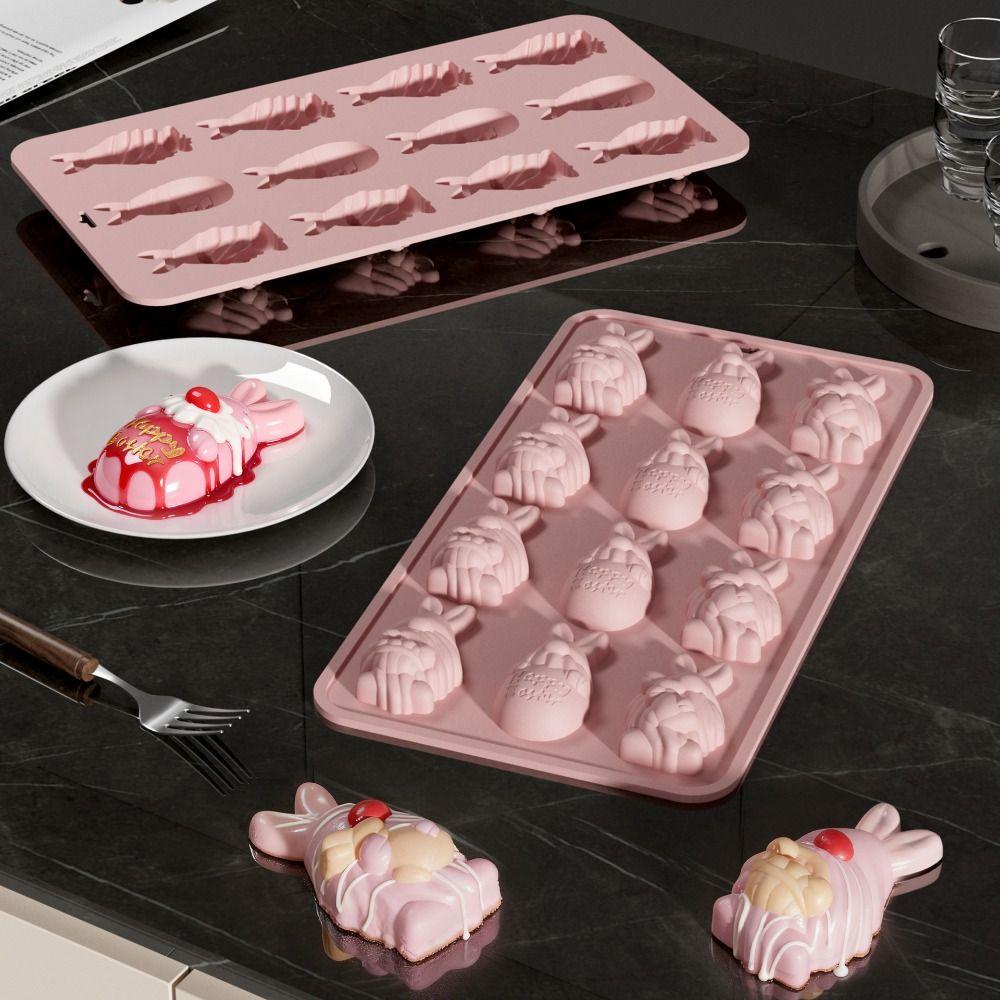 Easter Egg Bunny Muffin Pan 12-Cavity Chocolate Molds Cute Easter Bunny Molds  Holiday Baking