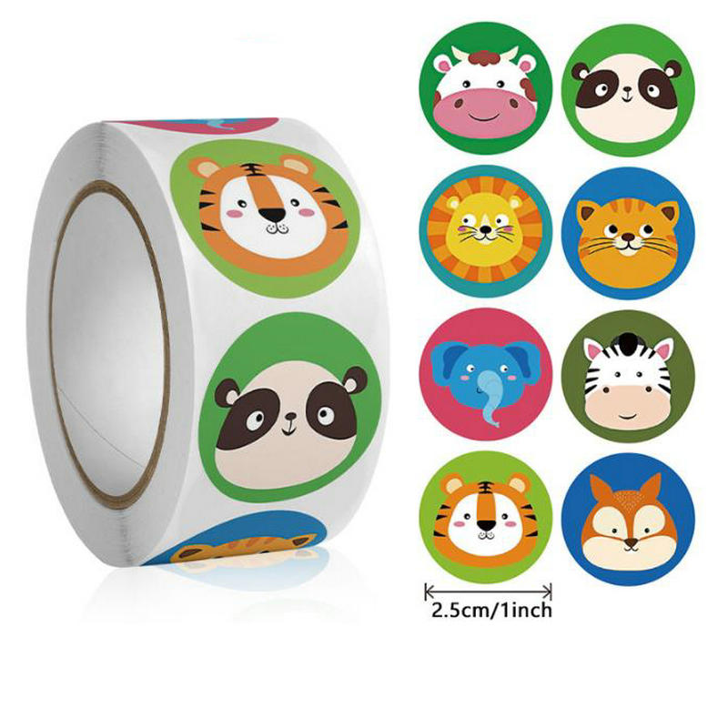 Wholesale New Kids' Motivational Stickers Cute Animal Reward Sticker Friendly Campus Office Classification Self-Adhesive Labe