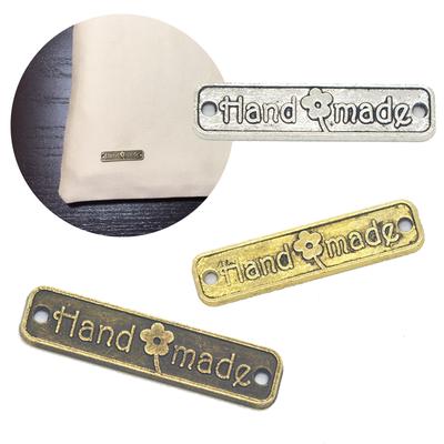 50/100 Stück Zubehörbeutel Handgemachte Etiketten Nähzubehör Vintage-Kleidung Metall-Etiketten Dekorationen Buchstaben DIY Quilten