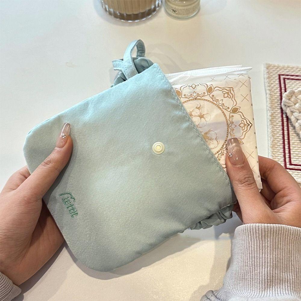 Bowknot Sanitary Napkin Storage Bag Cotton Cloth Bow Makeup Bag Creative Mini Cosmetic Bag  Women