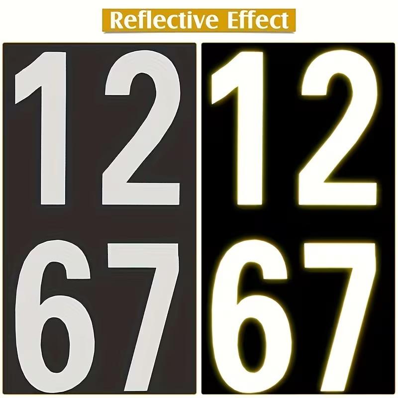 Reflective Trash Can Labels Wheelie Bin Number Sticker Self-Adhesive Weatherproof Outdoor Mailbox House Numbers Decal