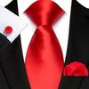 Red Striped Paisley Solid Floral Wedding 8CM Tie For Men Design Mens Necktie Hanky Cufflink Set For Daily Wear Business Party
