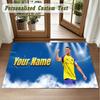 Crystal Velvet Square Rug Custom NameCristiano Ronaldo Pattern Non Slip Home Floor Decor Rug