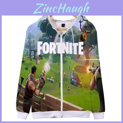 Fortnite Hoodie 3d Print Zipper Sweatshirts Battle Royal Cosplay Costume