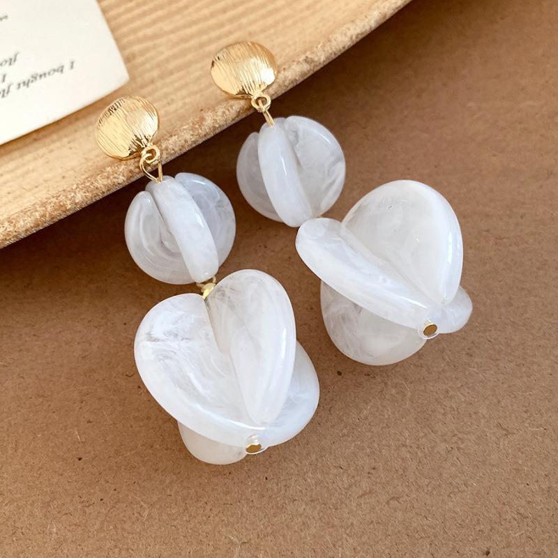 New Color Acrylic Oval Earrings Bracelet Necklace Set Bohemian Versatile Jewelry