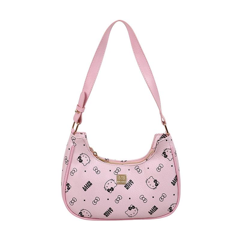 

Cute Kawaii Print Handbag Trendy Women Shoulder Bag Stylish Armpit Purse розовый