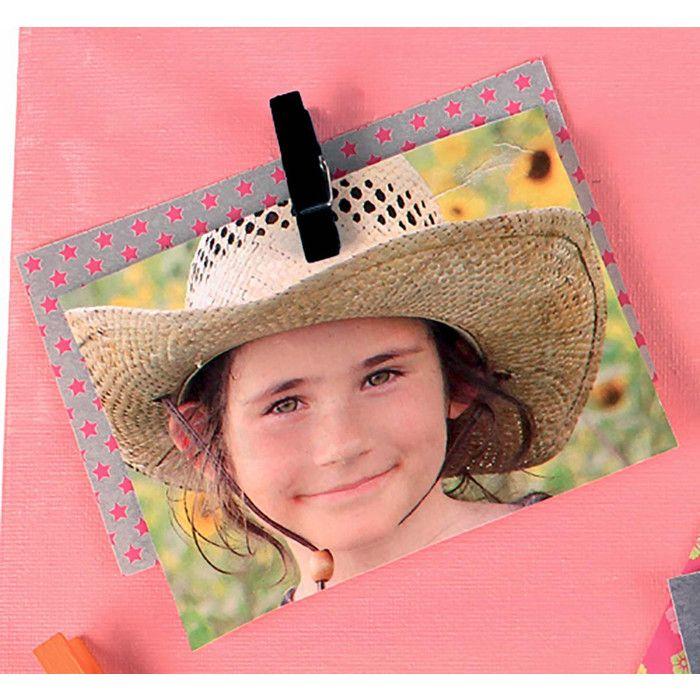 MégaCréa DIY - Pince à linge magnétique 3,5cm noir x10 pièces