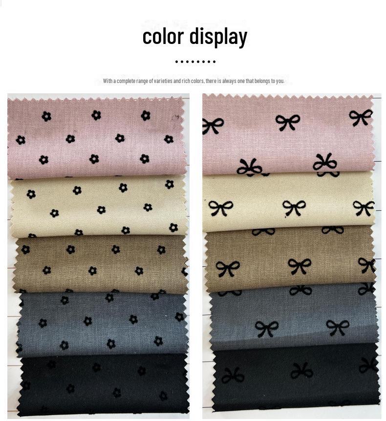 Casual Fashion Women's Fabric: Woven Solid Color Bow Heart Dot & Plum Blossom Flocking for Hair Accessories