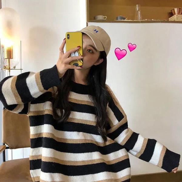 WTEMPO Women Large Size O-Neck Sweaters Loose Autumn Winter Versatile Long Sleeve Short Knitted Pullover Casual Bottoming Sweaters