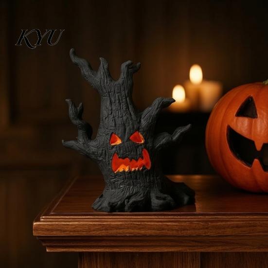 Realistic Tree Monsters Sculptures Halloween Miniature Demons Ornaments, Resin Micro Landscape Figures, Dark Gift for Handicraft Lovers Forest