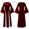 Renaissance Retro Mittelalter Mädchenkleidung, Musikalische und Tanz Bühnenkostüme, Hofstil, Trompetenärmelkleid