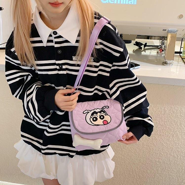Crayon Cartoon Shinchan Bone Soft Nylon Casual Bag Girl Storage Bag Shoulder
