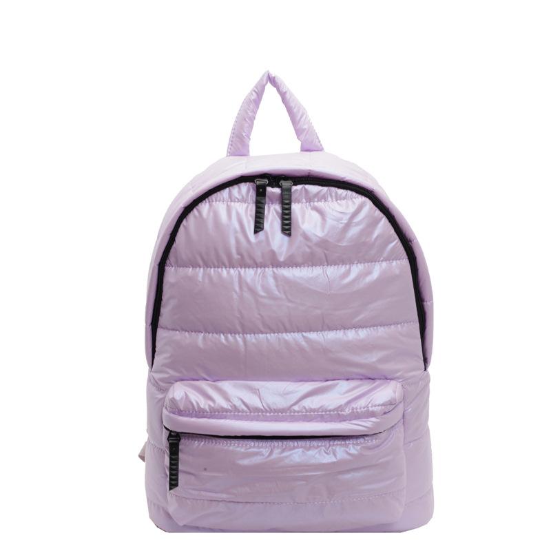 

Solid Down Knapsack Large Capacity Quilted Backpack Teen Student Schoolbag Multi-pocket Rucksack Puffer Cotton Versatile Bookbag