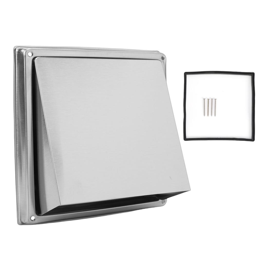4 Inch Dryer Vent Cover Stainless Steel Exterior Wall Dryer Exhaust Cover with Buffer Plate and Sealing Gasket Grille