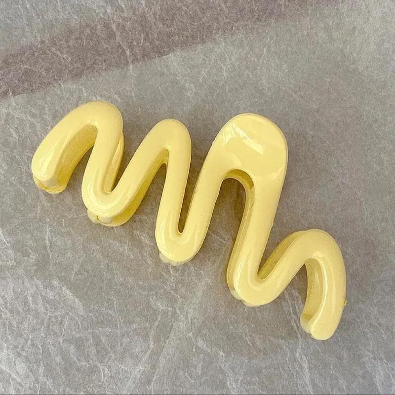 Colorful Jelly Wave Hair Claw Hairpin Girls Fashion Temperament Women's Korean Sweet Simple Irregular Elegant Headwear Gifts