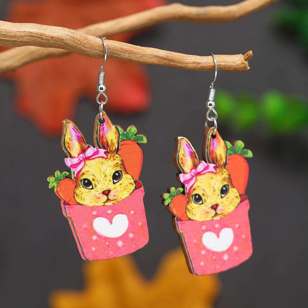 Easter Bunny Earrings: Carrot, Glasses & Backpack Design with Rabbit Ears