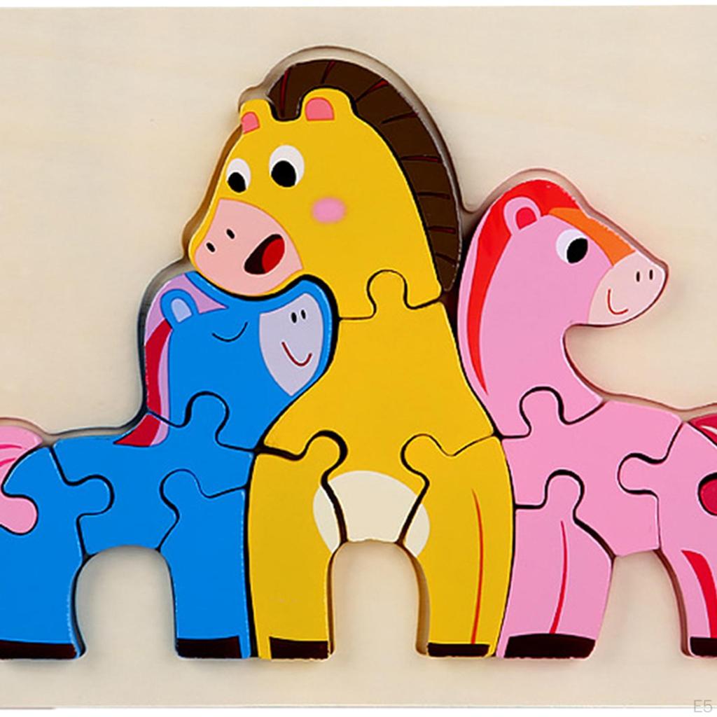for Toddlers3 4 5 Years Old, Colorful Wood Peg Puzzles, Animal Shape Educational Toddler Learning