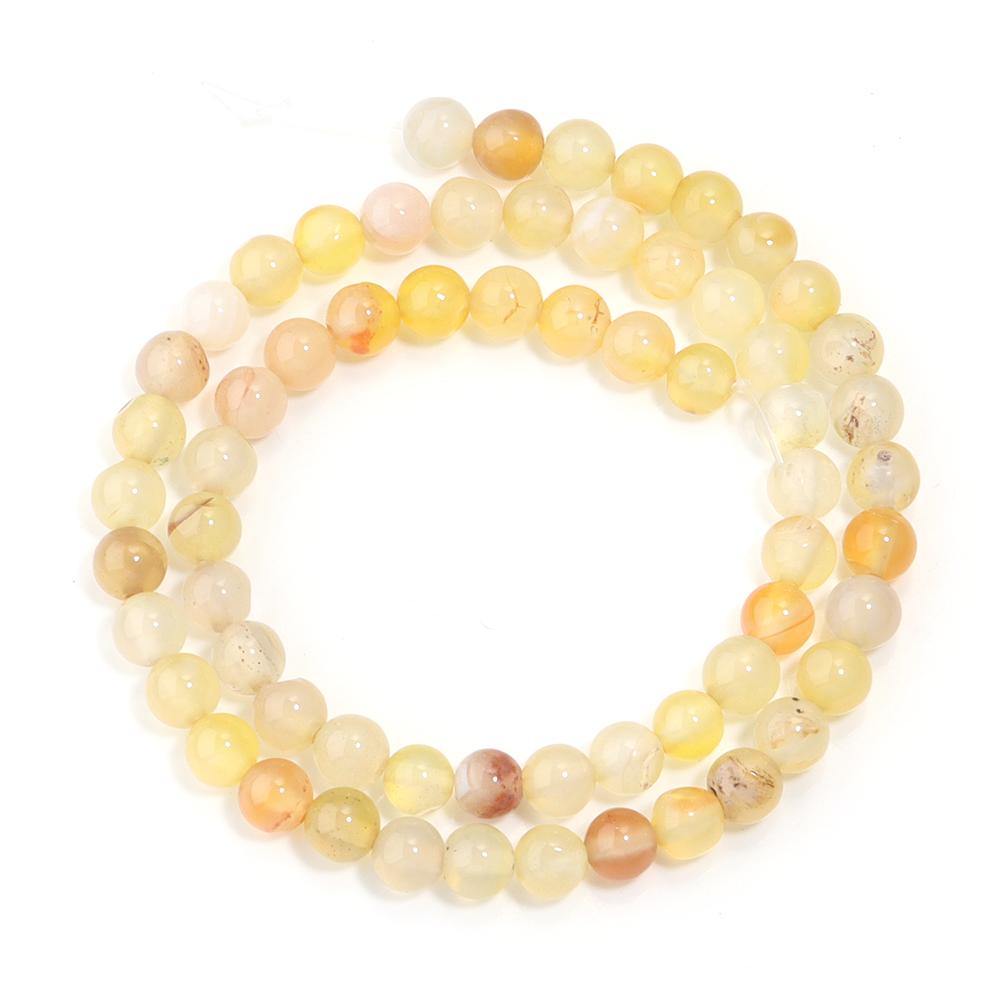 1 Strand 4/6/8/10mm Natural Yellow Stripe Agate Stone Beads Round Loose Beads For Jewelry Making DIY Bracelets Necklace Findings