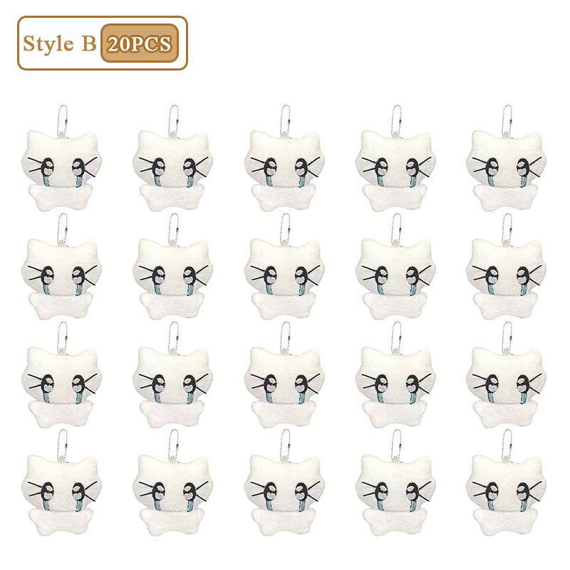 1-20PCS Cute Headphones Kitten Couple Keychain Mini Crying Cat Doll Plush Keyring Cartoon Bag Pendant Charms Party Favours