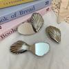 Seashell Shape Double Sided Compact Mirror, Twist Handheld Portable Makeup Mirror for Purse, Mini Beauty Tool
