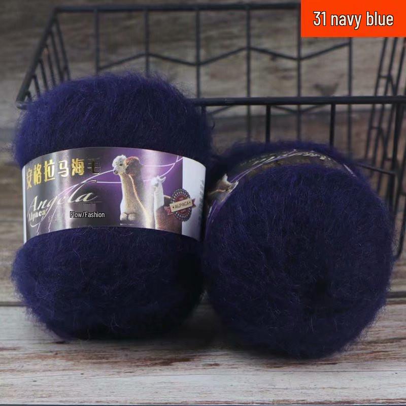 Hand-Knitted Medium Fine Angora Mohair Yarn - 42g Ball