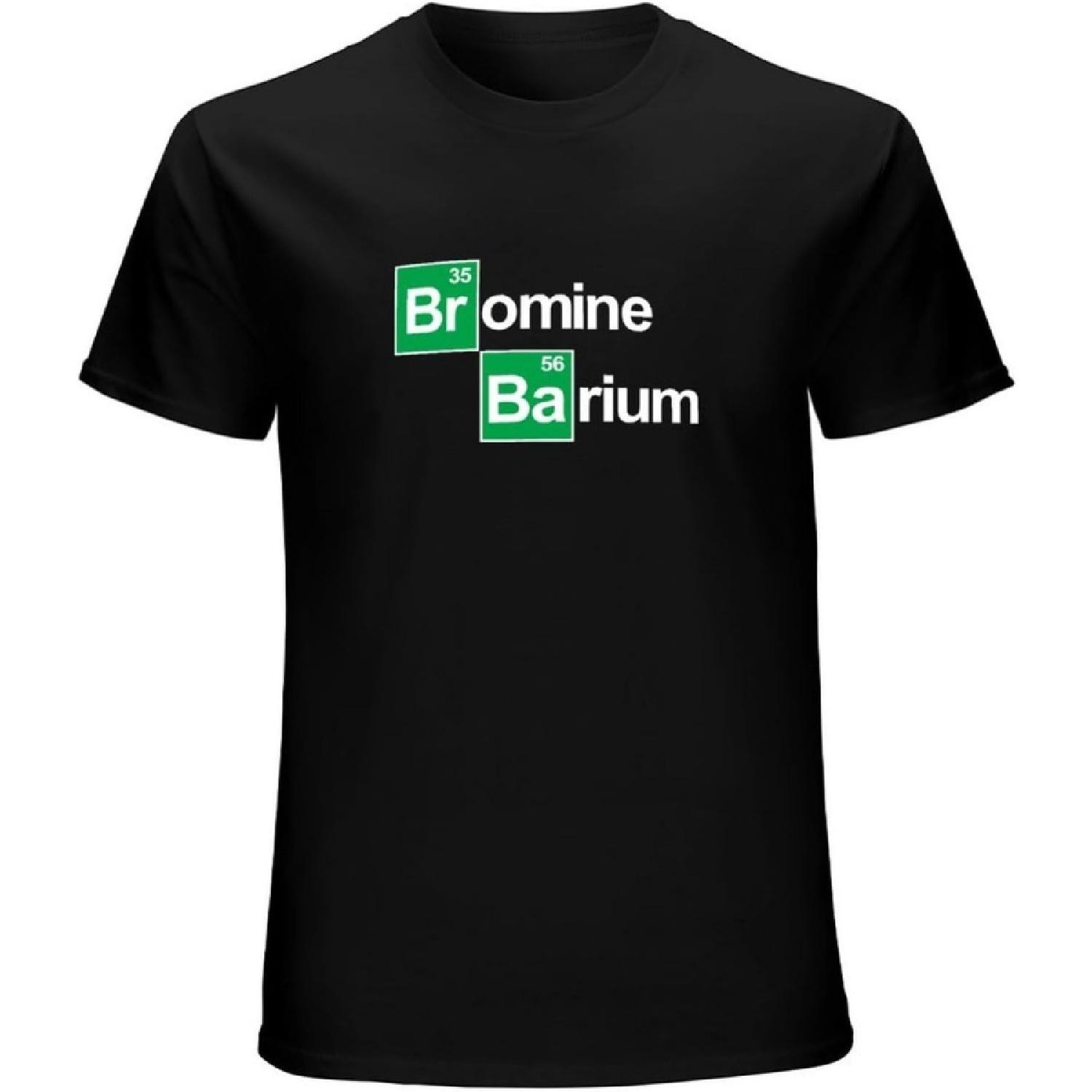 ningji Breaking Bromine Bad Barium Parody Chemical Mens Black T-Shirt Unisex Tee Clothing S