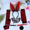 Rabbit Ears Headband Collar Eyemask Stocking Bunnies Tail Easter Bunnies Costume Accessories Halloween Cosplay Costume