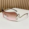 Fashion Frameless Y2K Spicy Girl Sunglasses Women Street Po Leisure Sun Glasses Lady UV Protection Eyewear UV400