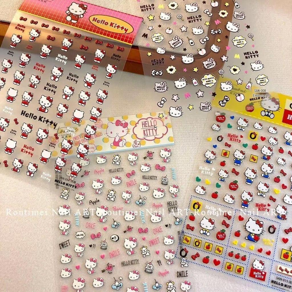 Hello Kitty 3D Präge Nail Art Sticker - Niedlicher Japanischer Cartoon Stil
