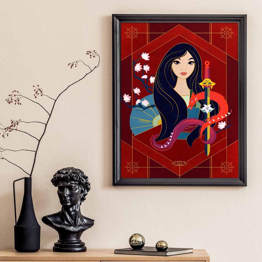 Full Round Diamond Painting Princess Hua Mulan Art Rhinestone Picture Mosaic DIY 5D Cross Stitch Embroidery Home Decoration