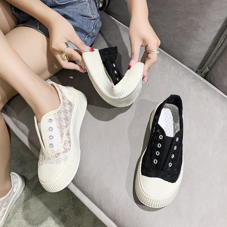 Wholesale Women's Shoes Spring and Autumn New Rubber Mesh Breathable Slip-on Sports Casual Shoes Mixed Batch