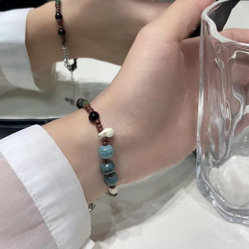 

Винтажный геометрический браслет из натурального камня для мужчин и женщин, художественные этнические украшения