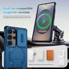 KEYSION Shockproof Magnetic Case for Samsung Galaxy S24 S25 Ultra S25+ S24 FE Slide Camera Protect Kickstand Wireless Charging Phone Cover