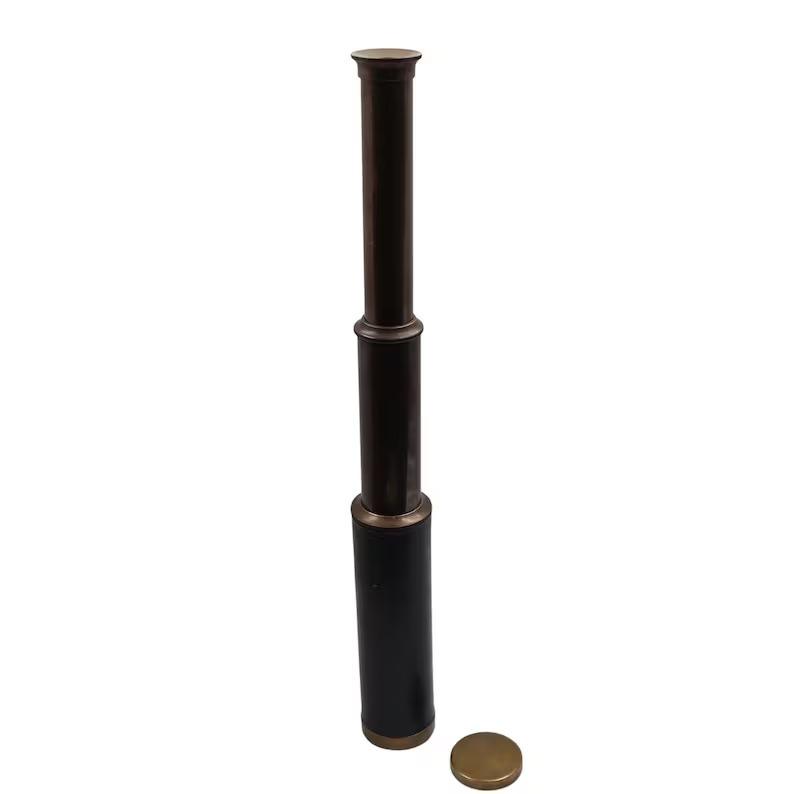 Personalised 12-Inch Bronze Telescope with Wooden Box: Custom Spyglass Gift