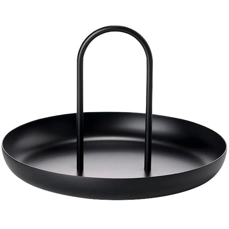Nordic Minimalist Round Handheld Tray Living Room Entrance Storage Plate For Small Items Desktop Organizer Tray