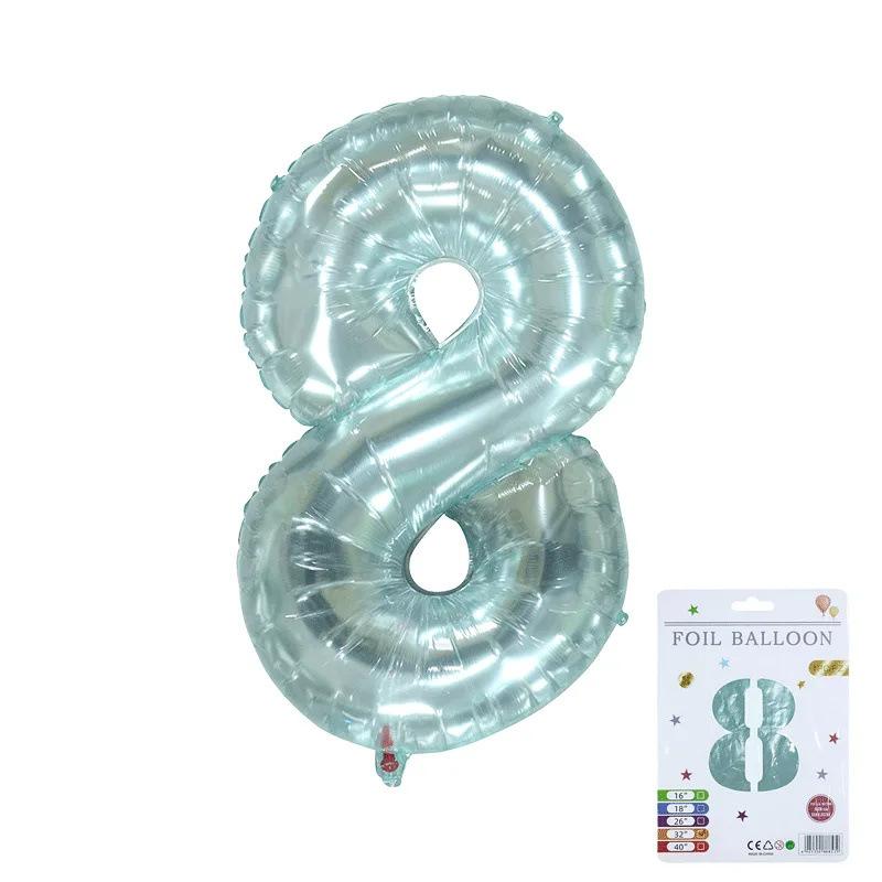 Jelly Blue Number Balloons 0-9 Birthday Wedding Party Decora for Adult Child Birthday Baby Shower Party DIY Photo 32inch Balloon
