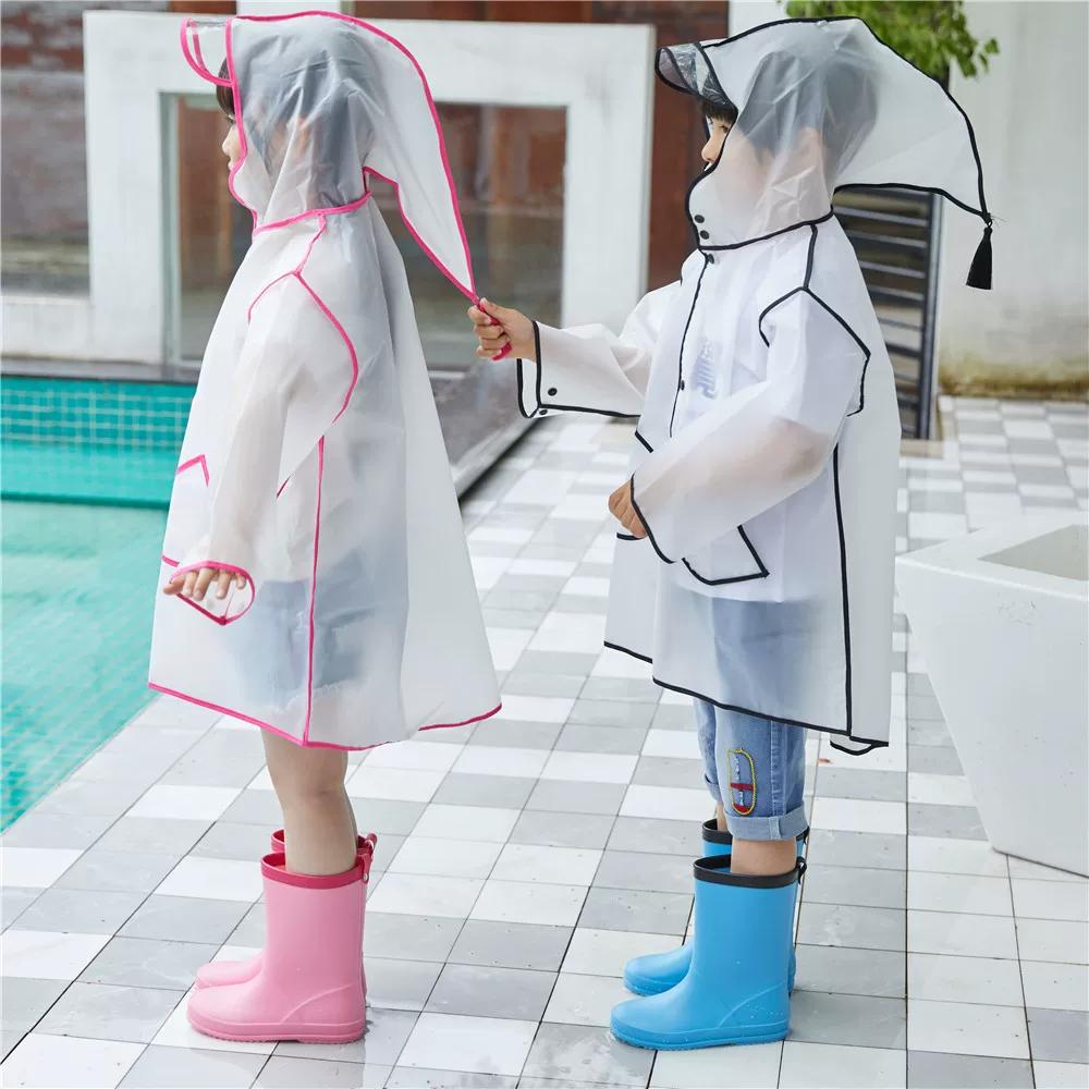 Fashionable and Cute Children's Raincoat for Babies, Kindergarten Kids, Boys, Transparent Jacket, Full-Body, Portable, Outdoor