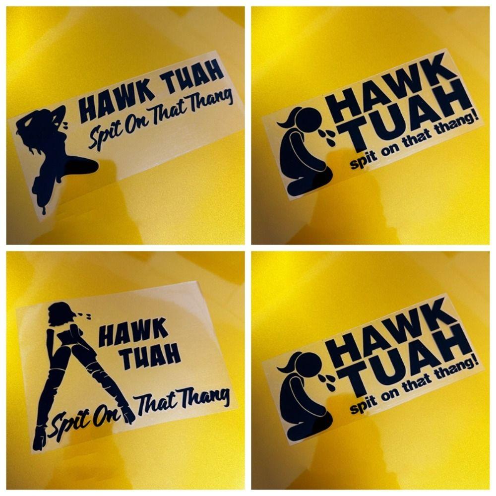 Funny Hawk Tuah Spit On That Thang Stickers Waterproof Car Prank Sticker  Car Accessories