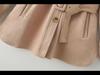 Women's Suede Lapel Jacket & Elastic Waist Straight Pants Set